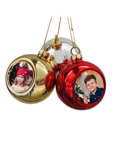 BOULE DE NOËL OR AVEC PLAQUE SUBLIMABLE