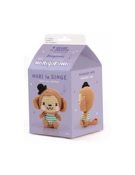 Kit Minigurumi Nori le singe - crochet 100mm
