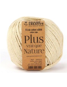 Pelote coton câblée écru  2,5mm - 200g / 80mètres