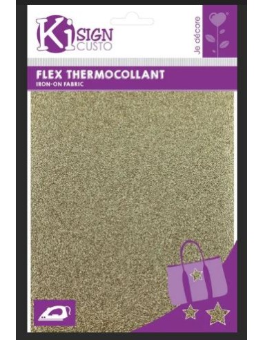 FLEX THERMOCOLLANT PAILLETTE OR- 15x20cm