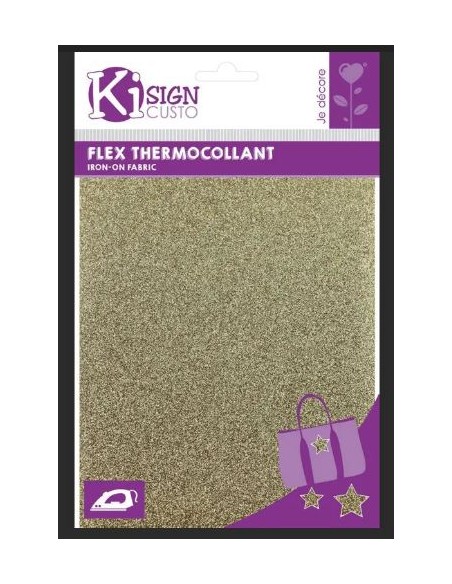 FLEX THERMOCOLLANT PAILLETTE OR- 15x20cm
