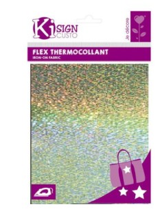 Flex thermocollant paillette holographique 20 x 25 cm