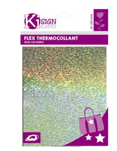 Flex thermocollant paillette holographique 20 x 25 cm