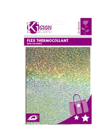 Flex thermocollant paillette holographique 20 x 25 cm
