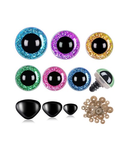 Accessoires Amigurumis 60 yeux et 10 nez de sécurité