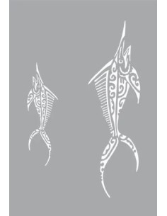 Pochoir Adhésif pour tissu ESPADON MAORI A4