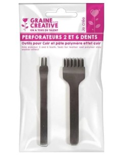 Perforateur 2 et 6 dents (outils pour cuire et pate polymère effet cuir)