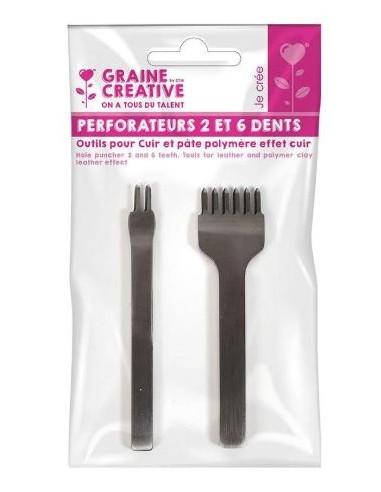 Perforateur 2 et 6 dents (outils pour cuire et pate polymère effet cuir)