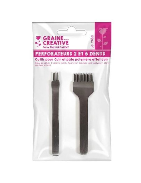 Perforateur 2 et 6 dents (outils pour cuire et pate polymère effet cuir)