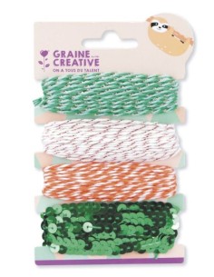 4 FICELLES FANTAISIE VERT 3X7 m + 1x2.7m