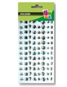 LOT DE 96 STICKERS STRASS DIAMANTS