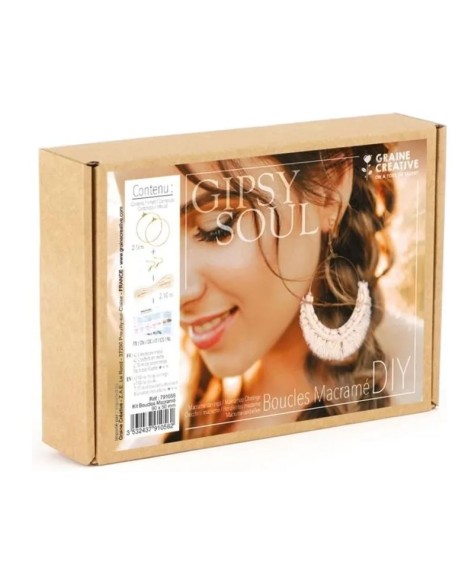 KIT MACRAME : KIT BOUCLE D'OREILLES  MACRAME