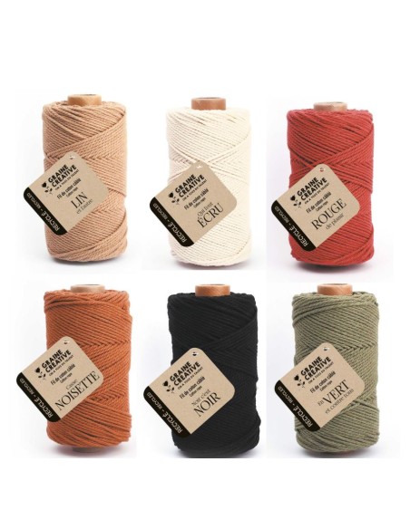 BOBINE DE COTON CABLE pour macramé : couleur  NOISETTE