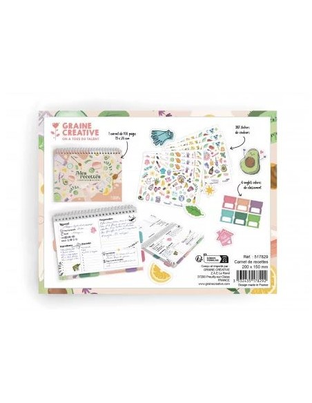 CARNET : Mes recettes cosmétiques & entretiens 200X150 mm