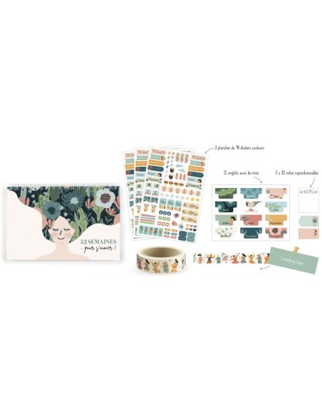 DESK PLANNER +300 PIECES : 52 SEMAINES POUR S'AIMER