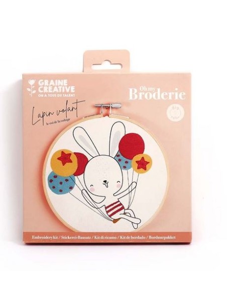 KIT BRODERIE: LAPIN VOLANT