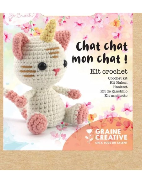 KIT CROCHET CHAT CHAT MON CHAT LICORNE