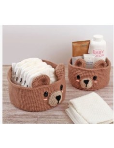 KIT 2 CORBEILLES CROCHET OURSON 2
