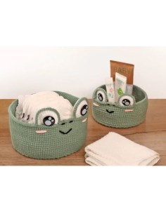 KIT CROCCHET 2 CORBEILLE GRENOUILLE 2