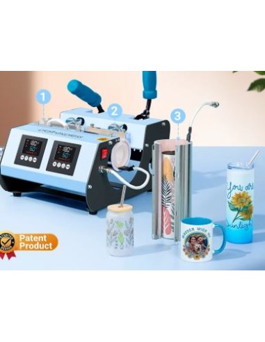 PRESSE À MUGS 3 EN 1 DOUBLE STATION