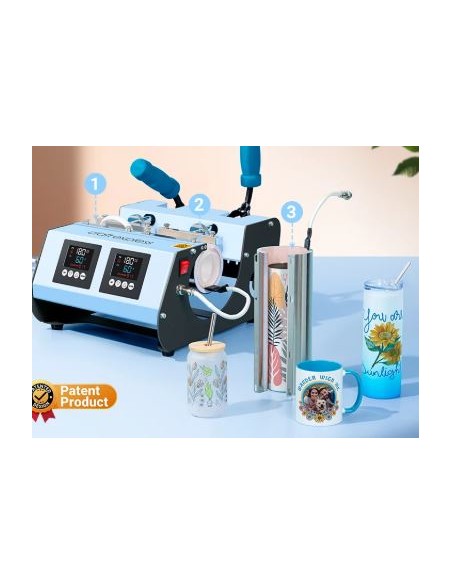 PRESSE À MUGS 3 EN 1 DOUBLE STATION