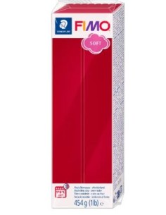 PATE POLYMERE FIMO SOFT  ROUGE CERISE  454g