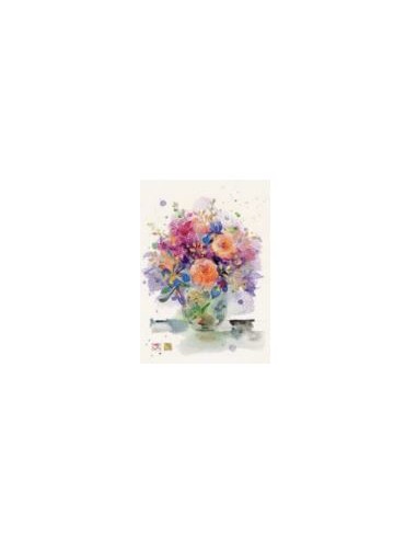 Carte double bouquet de fleurs