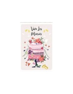 Carte double +enveloppe "Vive les mariés"