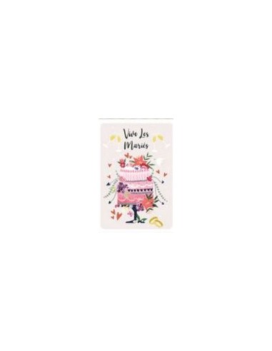 Carte double +enveloppe "Vive les mariés"