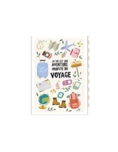 Carte double + enveloppe "La vie est une aventure profite du voyage"