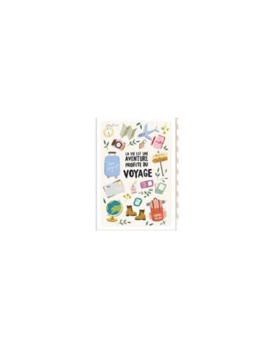 Carte double + enveloppe "La vie est une aventure profite du voyage"