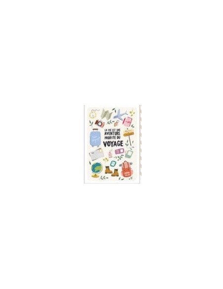 Carte double + enveloppe "La vie est une aventure profite du voyage"