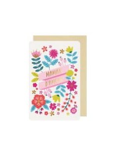 CARTE DOUBLE "MAMAN D'AMOUR"+ENVELOPPE