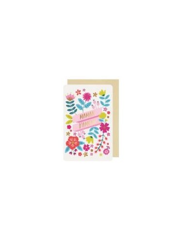 CARTE DOUBLE "MAMAN D'AMOUR"+ENVELOPPE