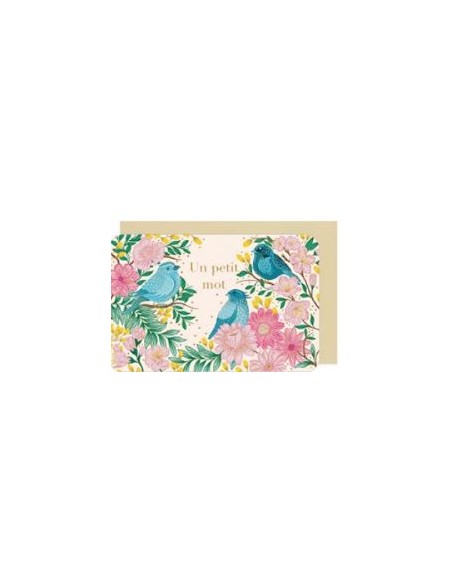 CARTE DOUBLE "UN PETIT MOT " + ENVELOPPE