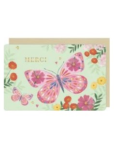 CARTE DOUBLE "MERCI"+ ENVELOPPE