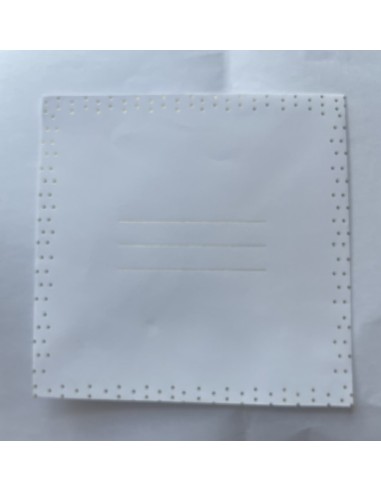 ENVELOPPE BLANCHE ET POIS POUR CARTE POSTALE 13X13