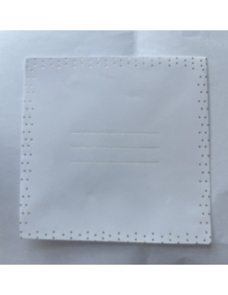 ENVELOPPE BLANCHE ET POIS POUR CARTE POSTALE 13X13