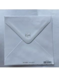 ENVELOPPE BLANCHE ET POIS POUR CARTE POSTALE 13X13 2