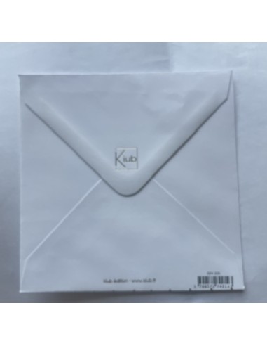 ENVELOPPE BLANCHE ET POIS POUR CARTE POSTALE 13X13