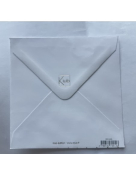 ENVELOPPE BLANCHE ET POIS POUR CARTE POSTALE 13X13