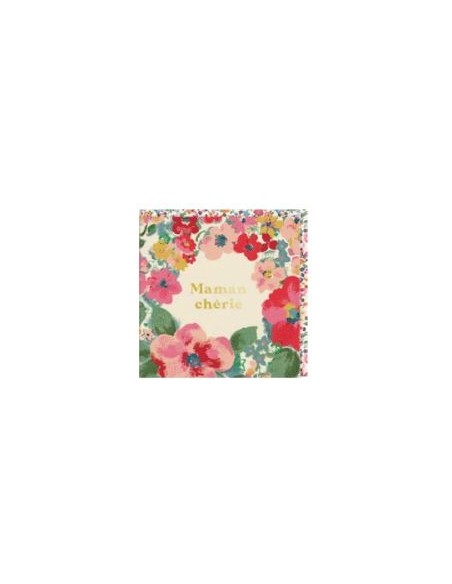 CARTE DOUBLE 10.5X10.5 + ENVELOPPE "MAMAN CHERIE"