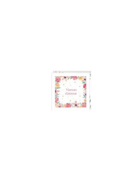 Carte double 15x15 + enveloppe "Maman d'amour"