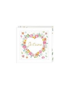 Carte double 15x15 + enveloppe "je t'aime"