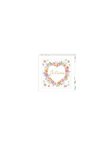 Carte double 15x15 + enveloppe "je t'aime"