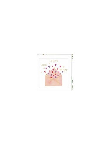 Carte double 15x15 + enveloppe "Je t'aime" Un peu" Beaucoup"