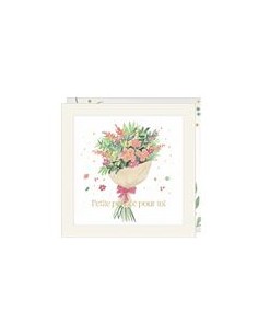 Carte double 15x15 + enveloppe "Petite pensée pour toi  "