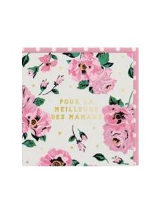 Carte double 10.5x10.5 + enveloppe "Pour la meilleure des mamans"
