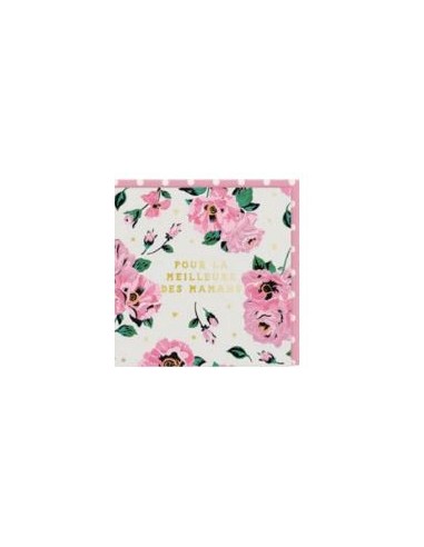 Carte double 10.5x10.5 + enveloppe "Pour la meilleure des mamans"