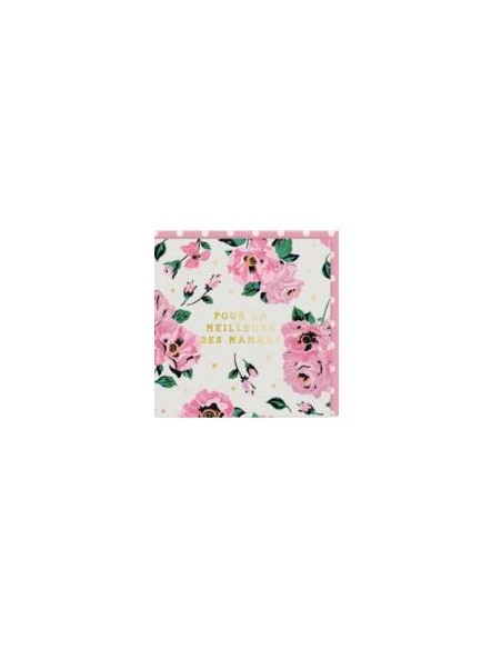 Carte double 10.5x10.5 + enveloppe "Pour la meilleure des mamans"